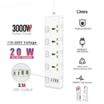 heavy duty power strip with USB C PD Ports