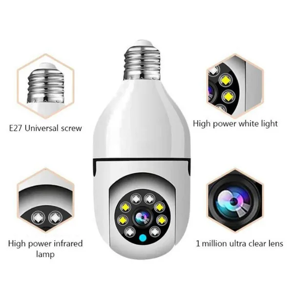 wifi cctv bulb ptz camera