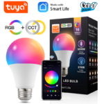WiFi smart LED bulb in Pakistan with RGB plus CCT white light, app and voice control via Tuya Smart Life, 16 million colours, E27 socket