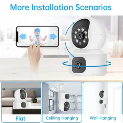 CCTV Camera Connect Cellphone V380 Pro Buy 1 Take 1 CCTV Camera Wifi Connect 360 Dual - Image 1