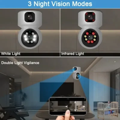 CCTV Camera Connect Cellphone V380 Pro Buy 1 Take 1 CCTV Camera Wifi Connect 360 Dual - Image 6