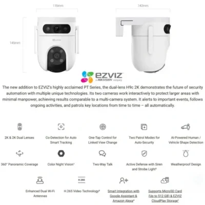 Features Of EZVIZ HB90 Dual Kit Dual-Lens Camera