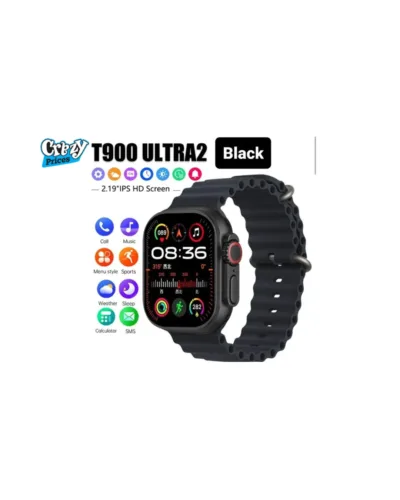 T900 Ultra 2 Series 9 Smart Watch – 2.01" Display, Bluetooth 5.0, Wireless Charging – Black - Image 1