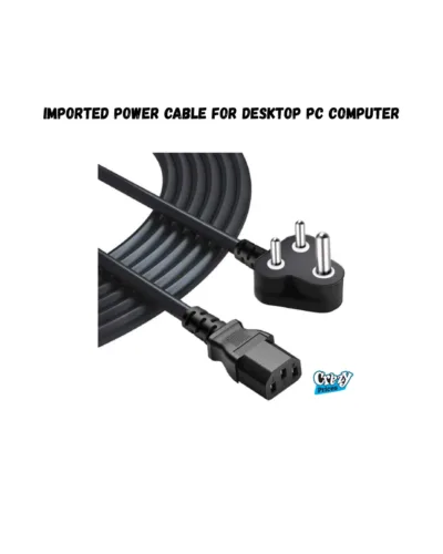 Imported Power Cable for Desktop PC Computer 1.5M – Durable Copper Wire - Image 1