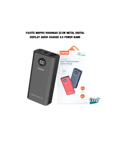 FAXITE M10PRO 10000mAh 22.5W Quick Charge 4.0 Metal Digital Display Power Bank - Image 1