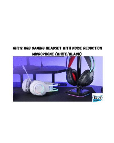 GH712 RGB Gaming Headset with Noise Reduction Microphone (White/Black) - Image 1