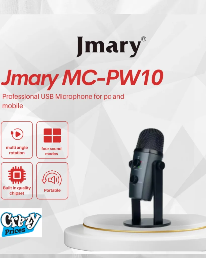 Jmary MC-PW10 Professional USB Microphone for Mobile – Podcasting, Streaming Noise Reduction 2 jmary-mc-pw10-microphone