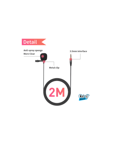 Jmary MC-R1 3.5mm Professional Lavalier Condenser Microphone for Mobile, PC , Tablet - Image 2