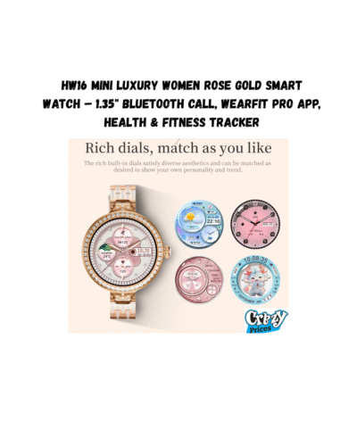 HW16 Mini Luxury Women Rose Gold Smart Watch – 1.35" Bluetooth Call, WearFit Pro App, Health , Fitness Tracker - Image 1