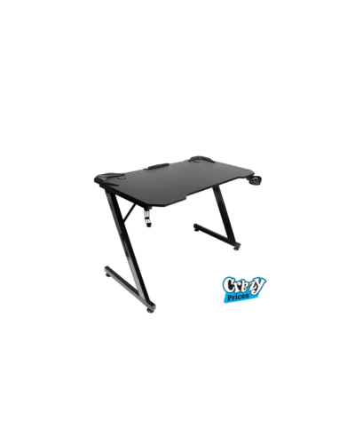 XTRIKE ME DK-02 Ergonomic Gaming Desk with Headphone Hook  Cup Holder – Z-Shaped Legs (Black) - Image 2