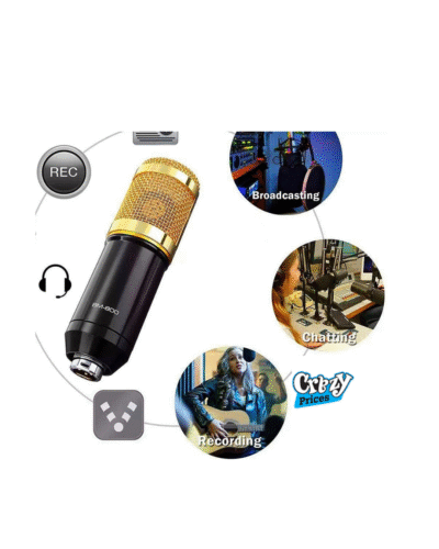 V8 BM-800 Podcast Mic Set with Live Sound Card – Professional Condenser Microphone for Karaoke, YouTube Studio Recording - Image 2