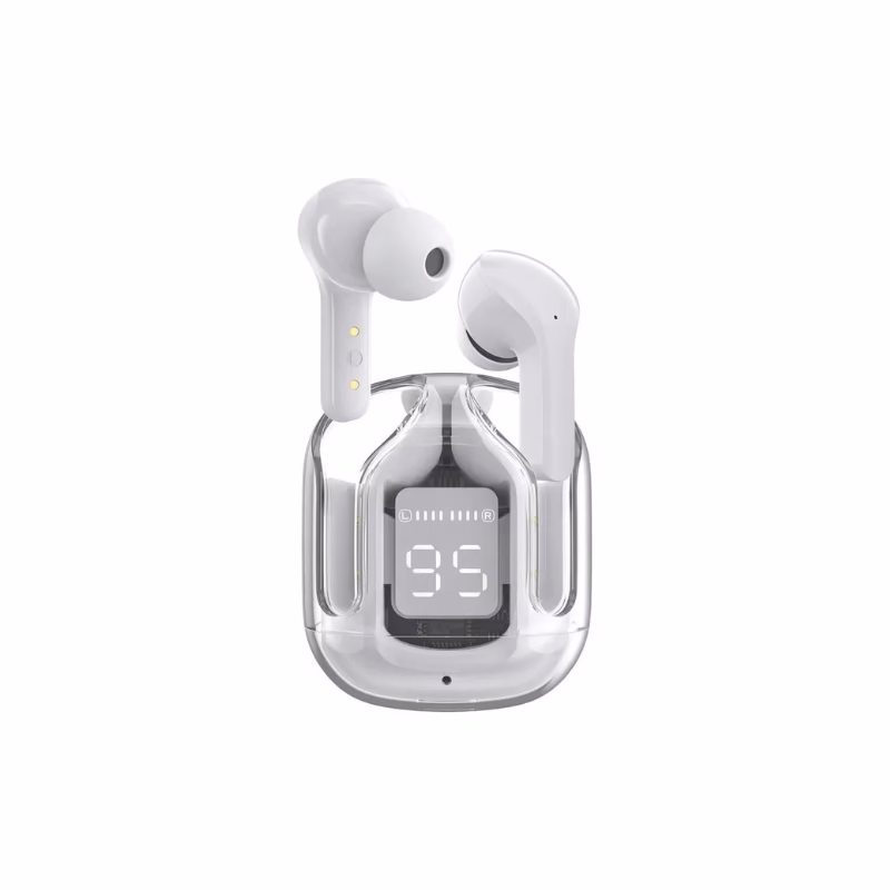 AIR 31 TWS Original Transparent Earbuds – Bluetooth 5.3 | LED Display | Multiple Colors 1 AIR 31 TWS Transparent Wireless Earbuds in White with LED Display Charging Case – Bluetooth 5.3