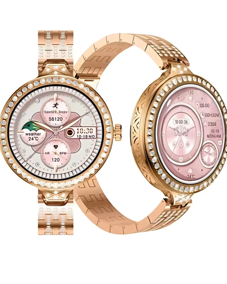 HW16 -Mini- Luxury Women- Rose- Gold Smart Watch – 1.35" Bluetooth Call, WearFit Pro App,- Health- , Fitness- Tracker