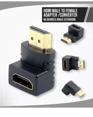 HDMI- L- Shape- Male -to -Female-- 90-Degree Adapter – Space-Saving Gold-Plated- HDMI Connector |