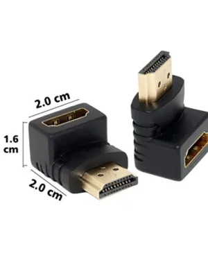 HDMI- L- Shape- Male -to- Female- 90-Degree Adapter – Space-Saving Gold-Plated- HDMI Connector- |