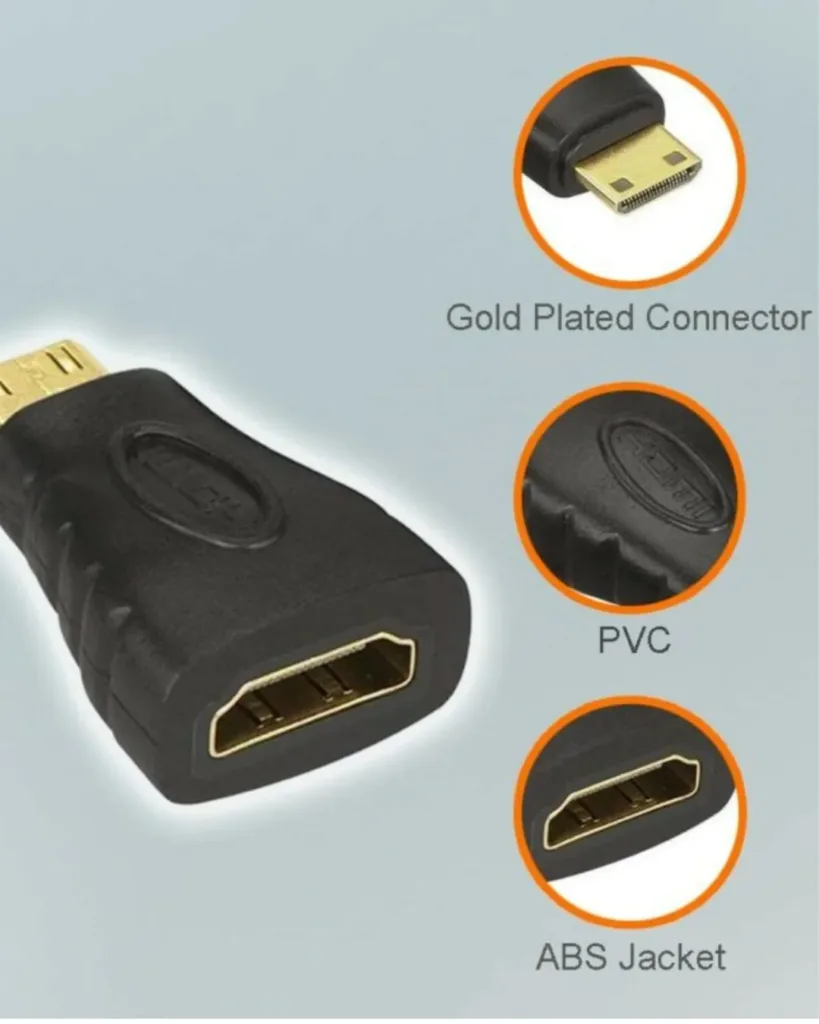 HDMI- to- Mini- HDMI -Connector- Adapter | Gold-Plated | High-Speed- Display- Converter