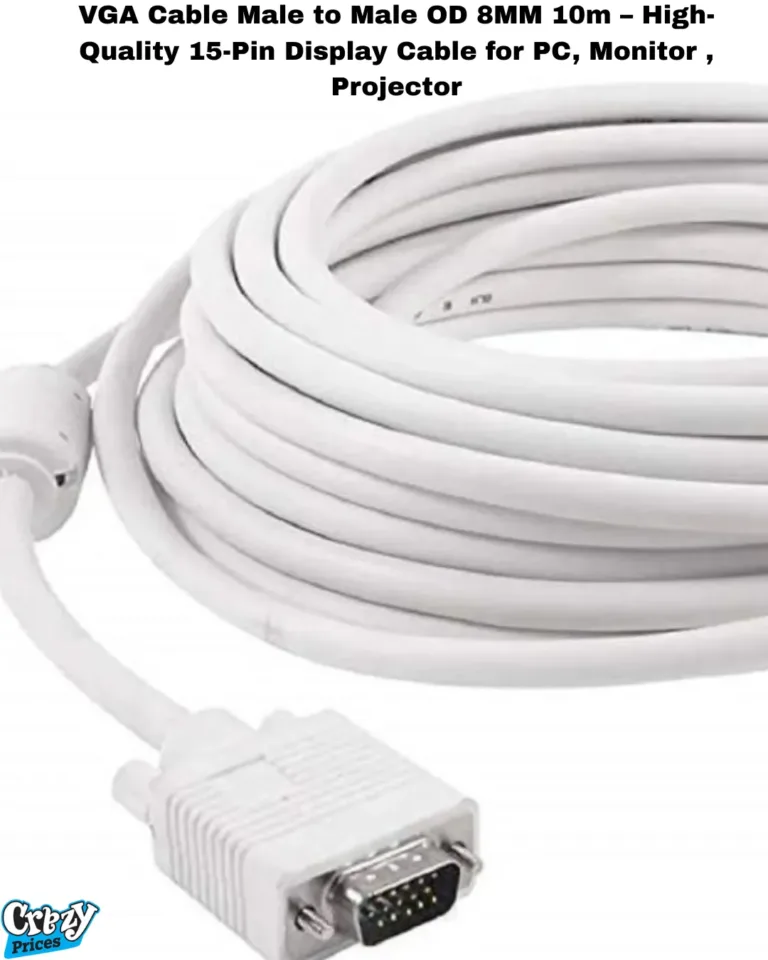 VGA- Cable -Male- to Male -OD- 8MM- 10m – High-Quality 15-Pin Display- Cable- for- PC, Monitor- & -Projector