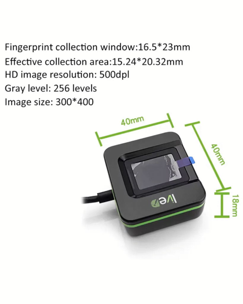 ZKT- LIVE20R- High-Performance- Fingerprint- Reader – 500 DPI Optical Sensor, USB Interface | Supports Android, iOS, Windows, Linux