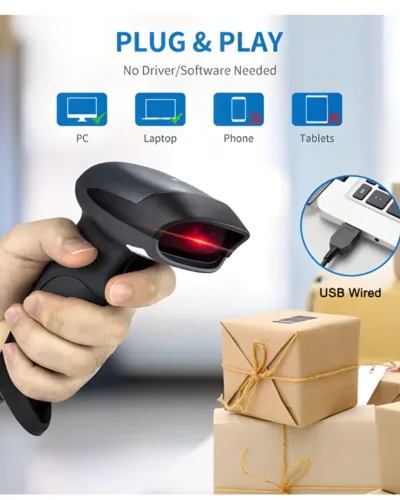 SPEED-X 8700 2D -WIRELESS- 2.4GHZ BARCODE SCANNER WITH- STAND- AND RECEIVER-