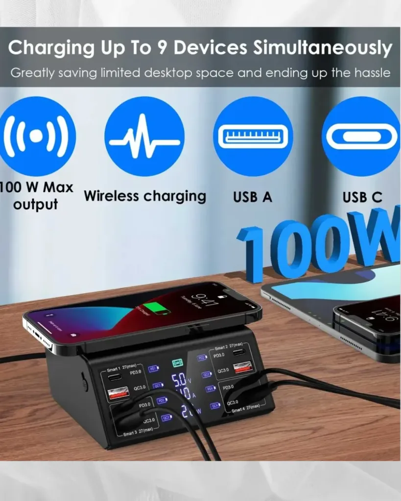 100-W 8-Port -Charging Station -
