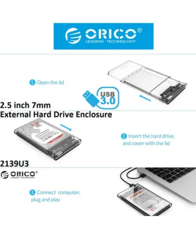 ORICO- HDD -Case -Crystal