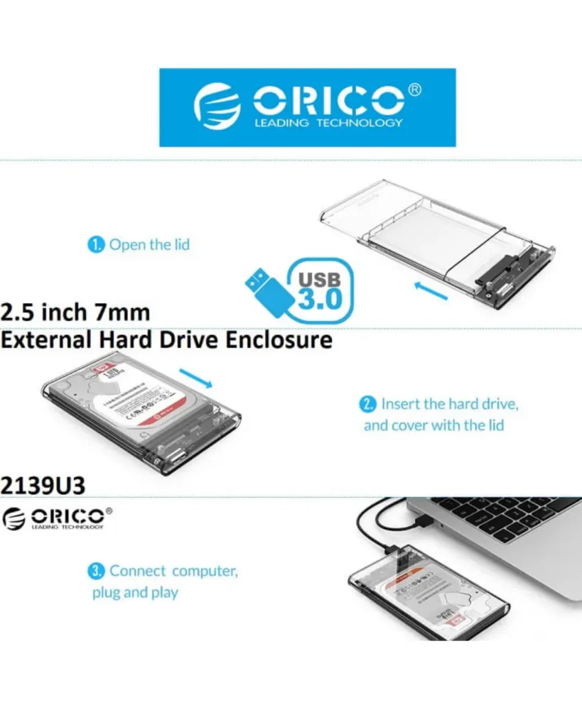ORICO- HDD -Case -Crystal