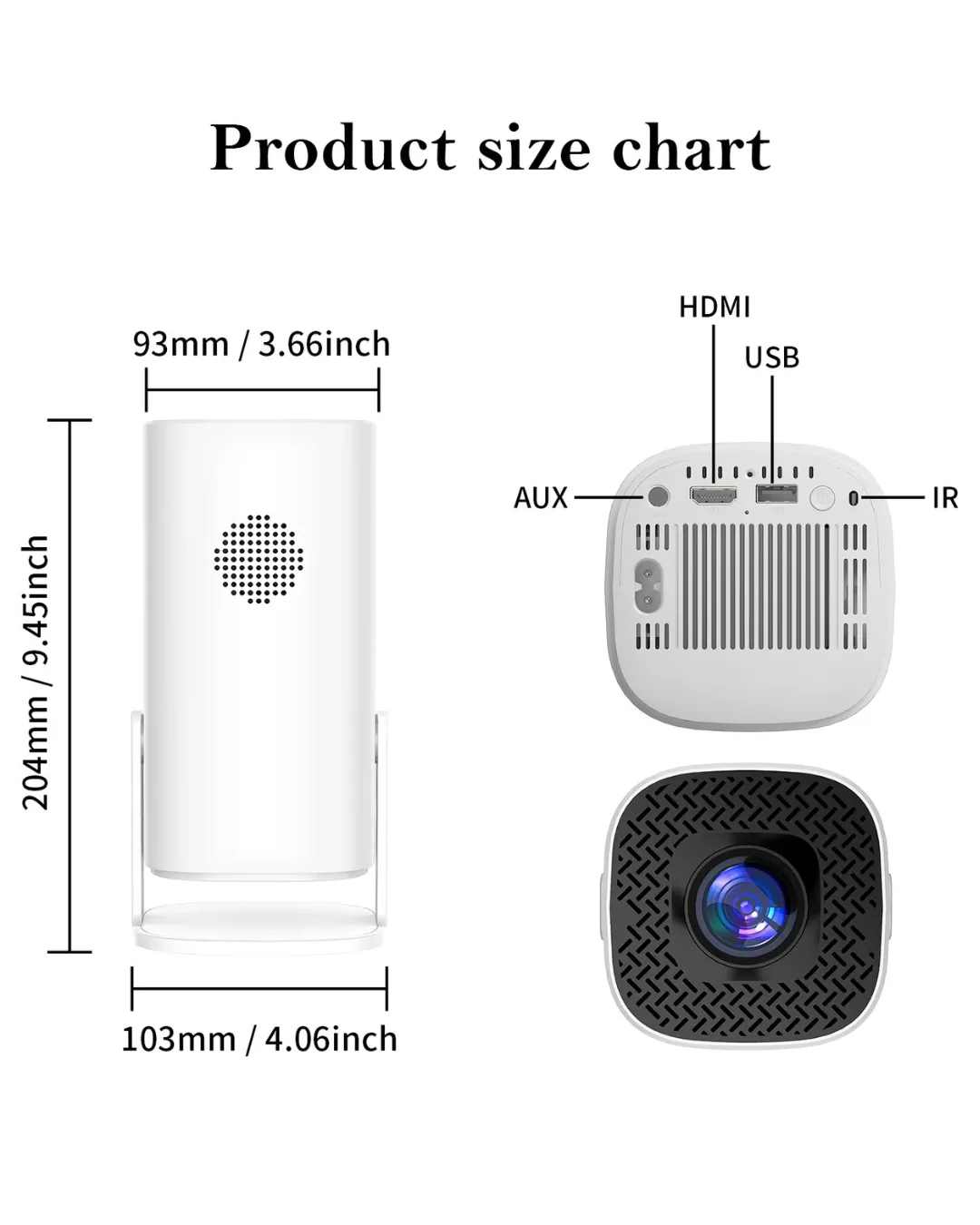 P30 1080P Mini 4K Android 11 Projector (150 ANSI) | Dual WiFi & Bluetooth | Portable Smart Home Theater P-3-0 1080-P