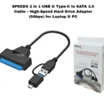 SPEEDX -2 in- 1 -USB & Type-C to -SATA -3.0 Cable – High-Speed Hard- Drive -Adapter (5Gbps)- for -Laptop & PC