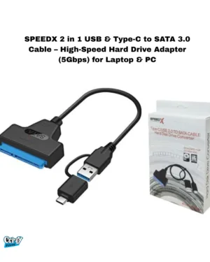 SPEEDX -2 in- 1 -USB & Type-C to -SATA -3.0 Cable – High-Speed Hard- Drive -Adapter (5Gbps)- for -Laptop & PC