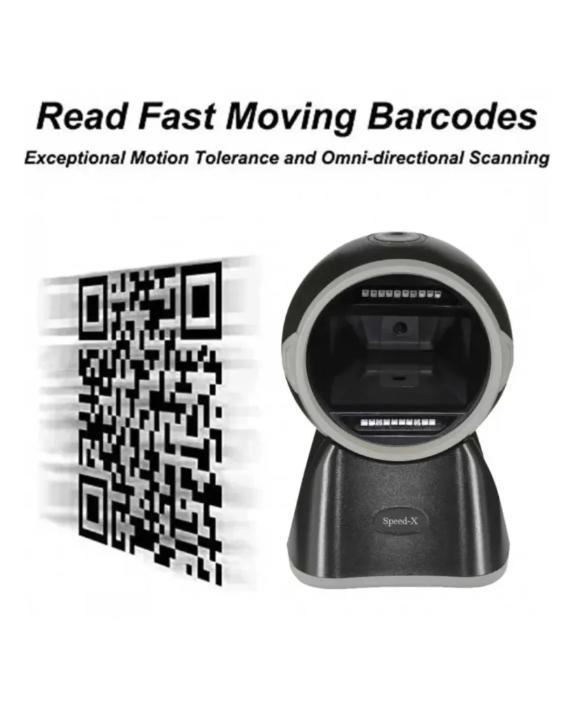 SPEEDX- SP-9260 2D CMOS- Wired- Desktop Barcode Scanner – High-Speed- USB Barcode- Reader for- Retail- &- POS- Systems