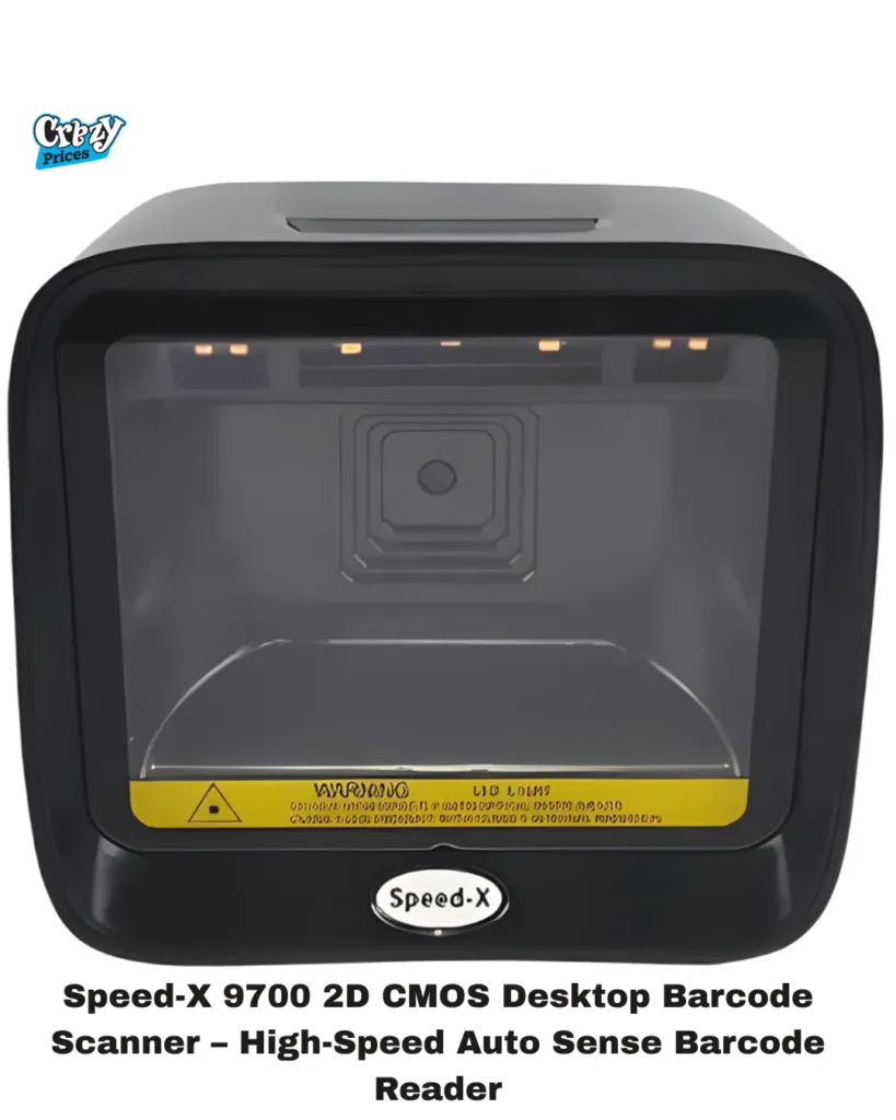 Speed-X- 9700- 2D- CMOS- Desktop -Barcode Scanner – High-Speed Auto Sense Barcode Reader