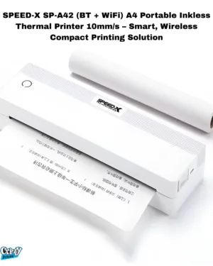 SPEED-X SP-A42 (BT + WiFi) A4- Portable -Inkless -Thermal -Printer 10mm/s – Smart, -Wireless- & -Compact Printing- Solution