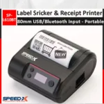 SPEED-X- SP-L610BT- Portable- Thermal- Printer- 80mm- (Label & Receipt 2-in-1) – USB + Bluetooth- | 203- DPI | 2500mAh- Battery