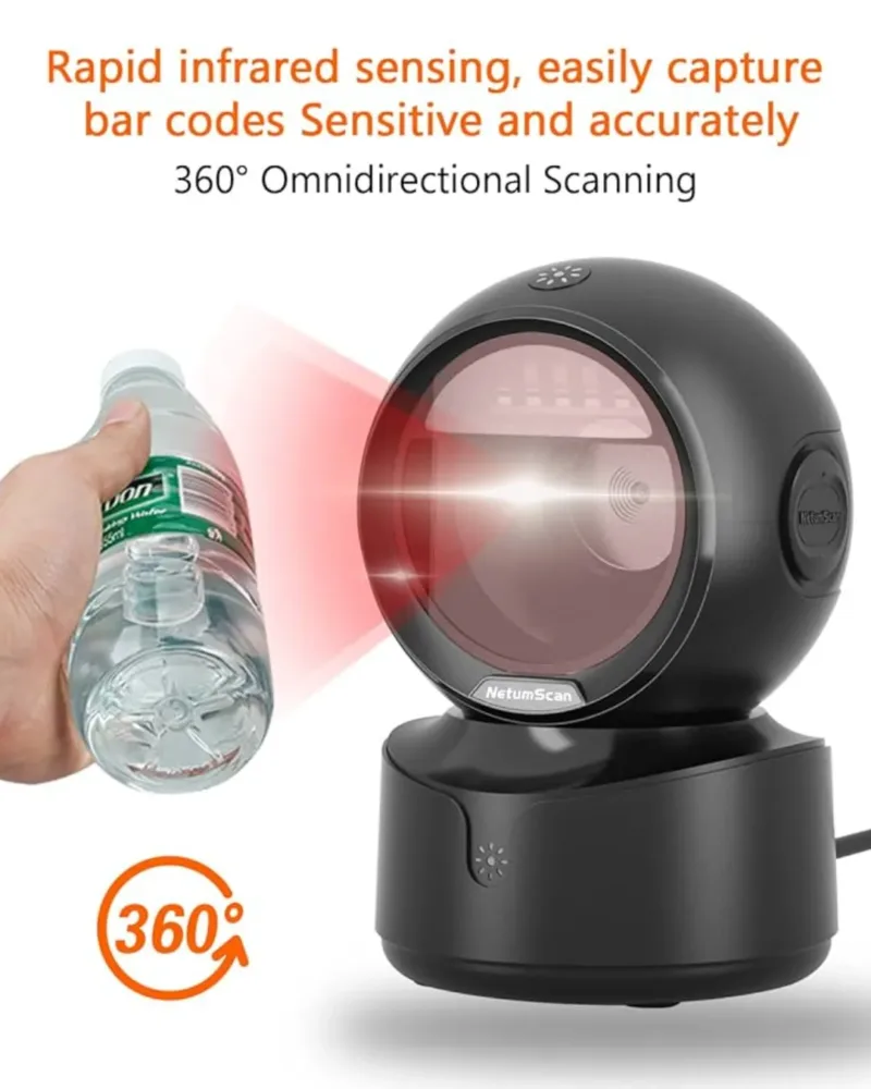 SPEED-X HOI-9250 2D -Desktop- Barcode -Image Scanner – Fast, Accurate- & Durable -(USB, CMOS- Sensor, IP54 Rated-