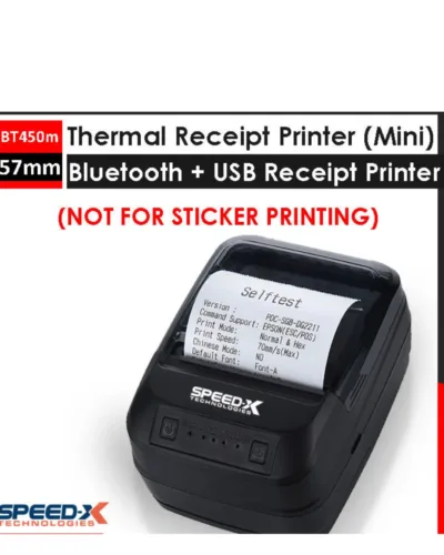 Speed-X- Bt450m -Mini- Portable- Bluetooth-+Usb- Printer 58mm-