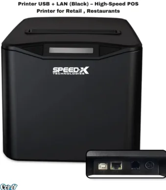SPEED-X SP-210UL 80MM- THERMAL- RECEIPT- PRINTER --USB+-LAN BLACK