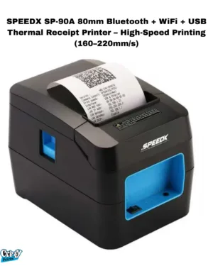 SPEEDX -SP-90A- 80mm- Bluetooth- + WiFi + USB Thermal Receipt- Printer – High-Speed- Printing (160–220mm/s)