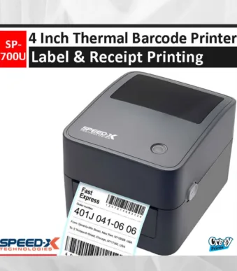 Speed-x SP-700U- 4 -Inch -Thermal -Receipt And Label Printer With Usb -Interfac,-152mm/s Printing -Speed- Black Colour