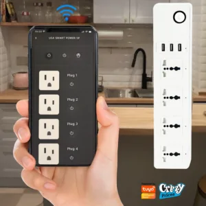 Control your WiFi Smart Power Strip remotely through the Tuya app. Manage home appliances, turn on or off sockets, and monitor devices from anywhere in Pakistan.