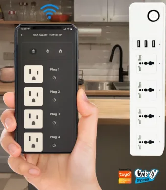 Control your WiFi Smart Power Strip remotely through the Tuya app. Manage home appliances, turn on or off sockets, and monitor devices from anywhere in Pakistan.